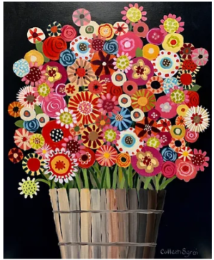 "Bucket of Flowers" Colleen Sgroi - 20" x 24" - Acrylic on Canvas - $750