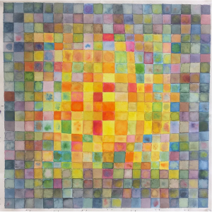Mara Wagner: "Ikebana" - Hand-stitched tapestry - 18x26 - $690
