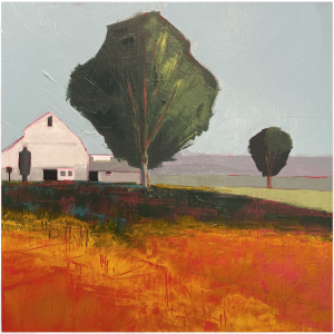 "On the Road to Suffolk" Ryth LaGue - 12" x 12" - Acrylic on Board - 2023 - $400.
