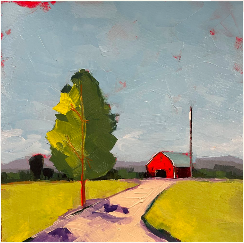 "End of the Road" Ryth LaGue - 12" x 12" - Acrylic on Board - 2023 - $400.